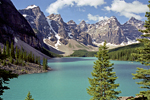 Lake Moraine in Alberta, Canada, North America